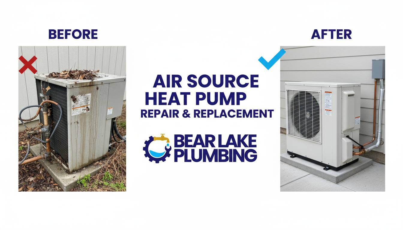 Before and After Air Source Heat Pump Replacement in Lakewood CO — Bear Lake Plumbing