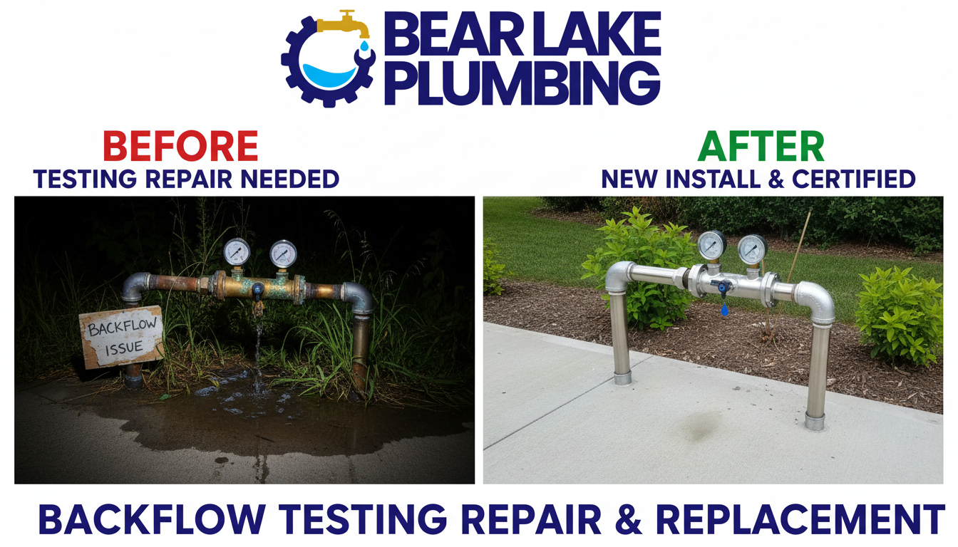 Before and After Backflow Testing Repair and Replacement - Bear Lake Plumbing Lakewood CO