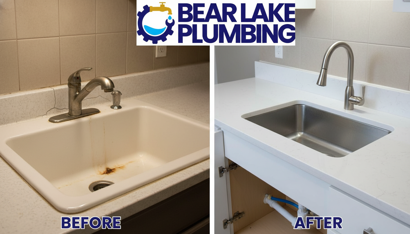 Before and After Faucet and Sink Repair Replacement — Bear Lake Plumbing Lakewood CO