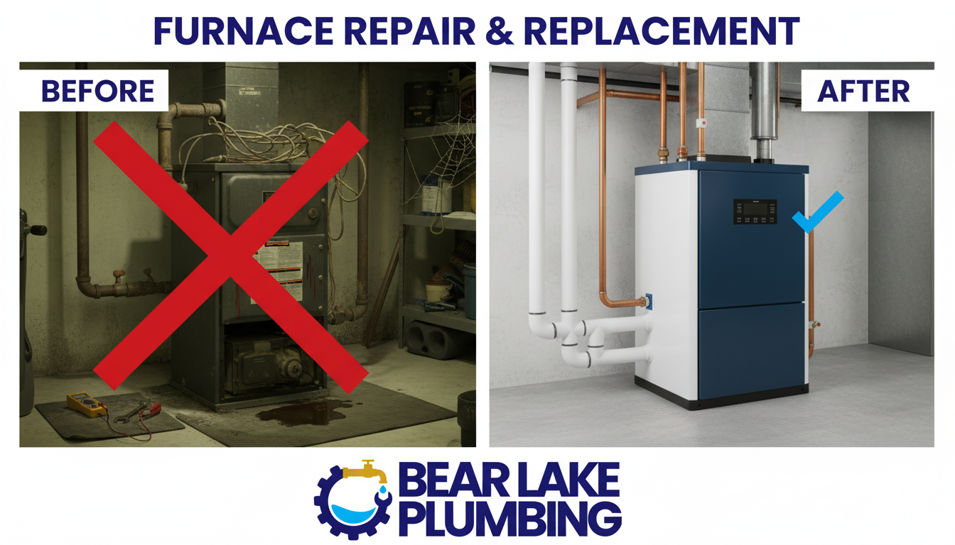 Before and After Furnace Repair and Replacement in Lakewood CO - Bear Lake Plumbing