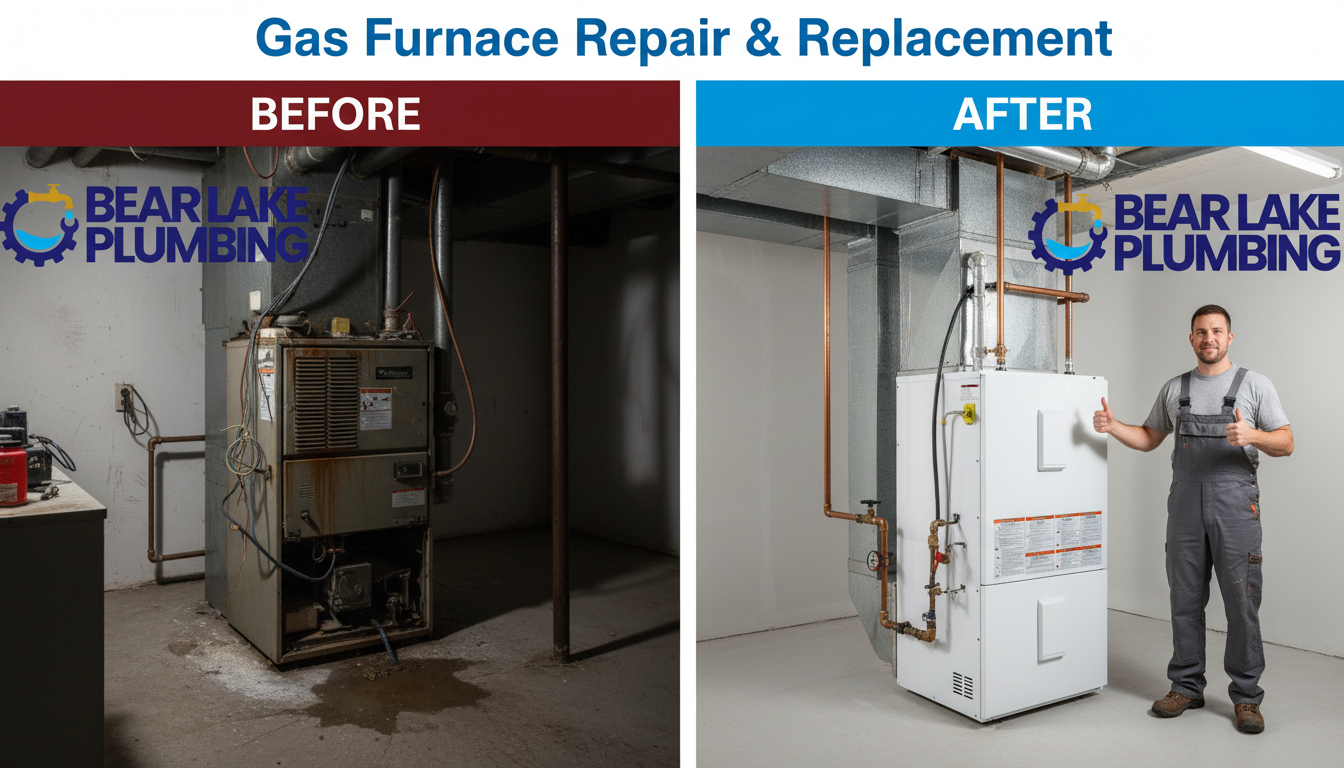 Before and After Gas Furnace Replacement in Lakewood CO — Bear Lake Plumbing
