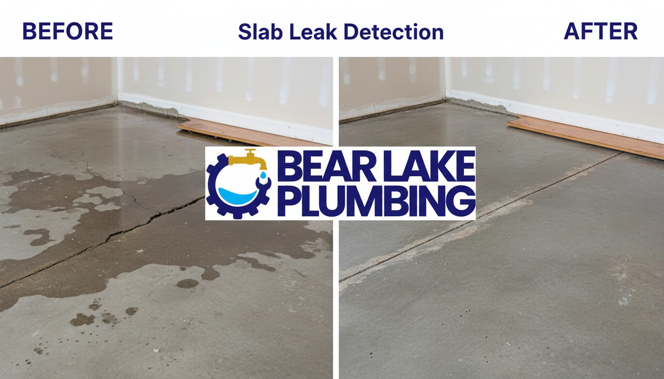Before and After Slab Leak Detection and Repair in Lakewood CO — Bear Lake Plumbing