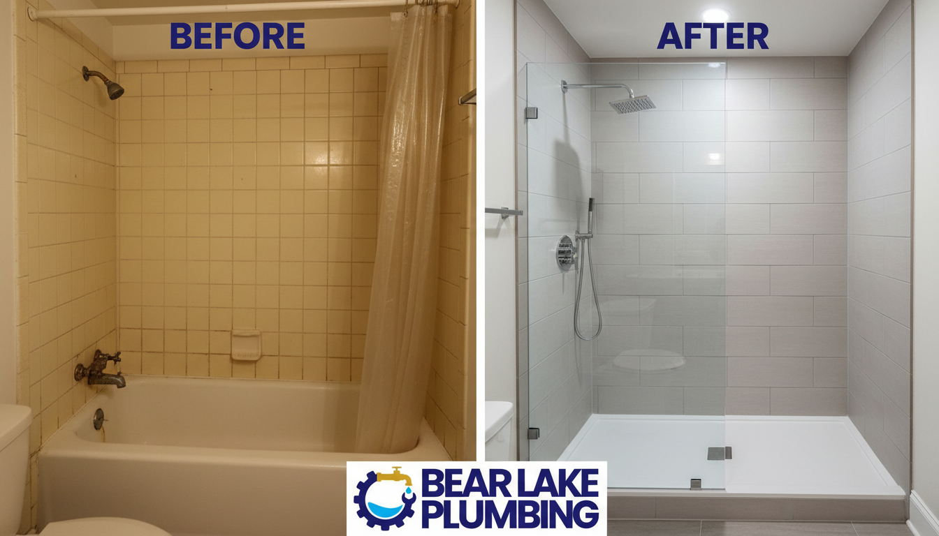 Before and After Tub-to-Shower Conversion in Lakewood CO — Bear Lake Plumbing