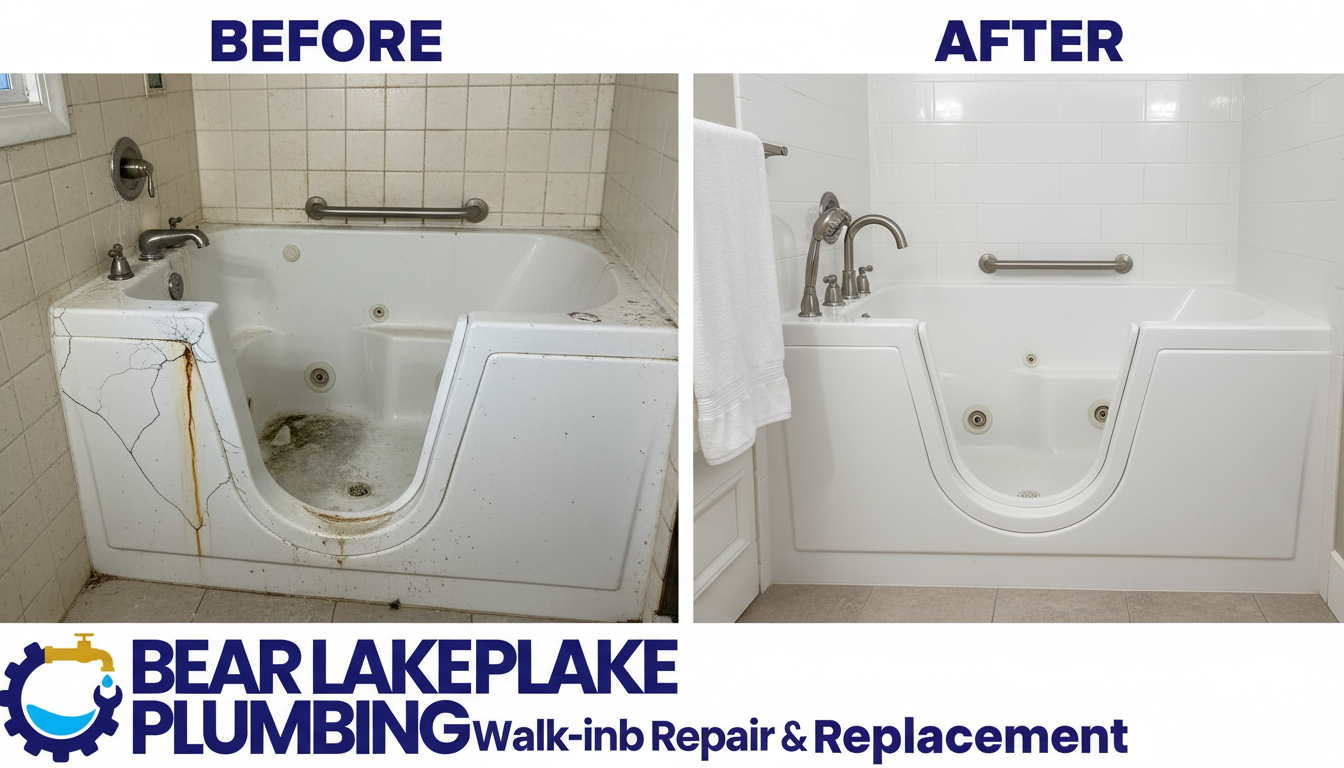 Before and After Walk-in Tub Repair and Replacement — Bear Lake Plumbing Lakewood CO