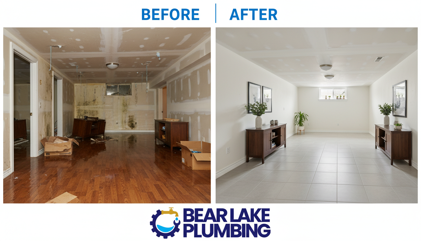 Before and After Water Damage Restoration in Lakewood CO — Bear Lake Plumbing