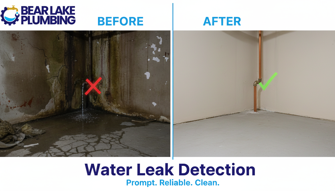 Before and After Water Leak Detection and Repair by Bear Lake Plumbing in Lakewood CO
