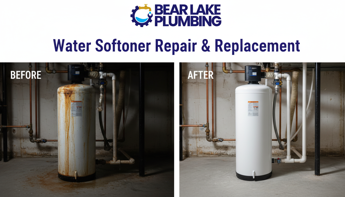 Before and After Water Softener Repair and Replacement in Lakewood CO — Bear Lake Plumbing